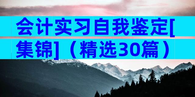 会计实习自我鉴定[集锦]（精选30篇）